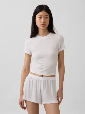 Camiseta de pijama de modal acanalado ultrasuave