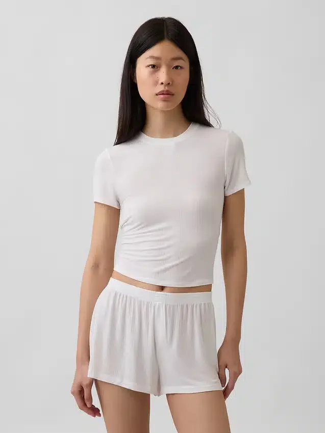 Camiseta de pijama de modal acanalado ultrasuave
