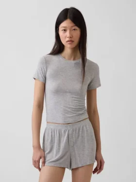 Camiseta de pijama de modal acanalado ultrasuave