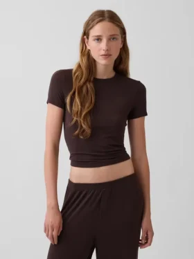 Camiseta de pijama de modal acanalado ultrasuave