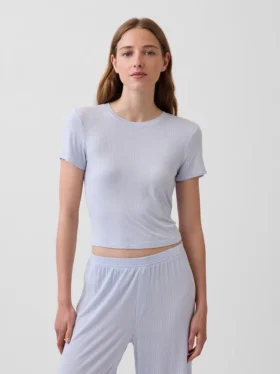 Camiseta de pijama de modal acanalado ultrasuave