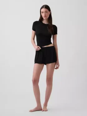 Camiseta de pijama de modal acanalado ultrasuave