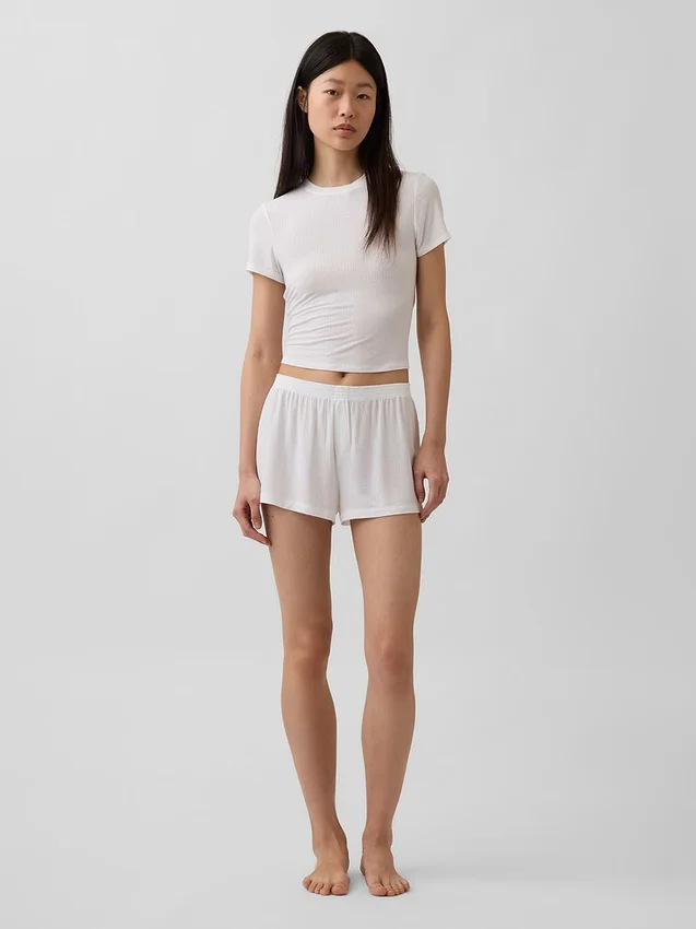 Camiseta de pijama de modal acanalado ultrasuave