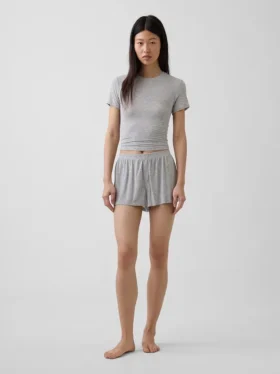 Camiseta de pijama de modal acanalado ultrasuave