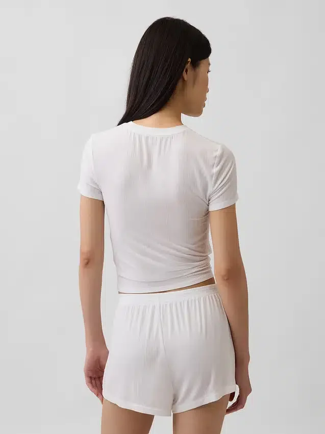Camiseta de pijama de modal acanalado ultrasuave
