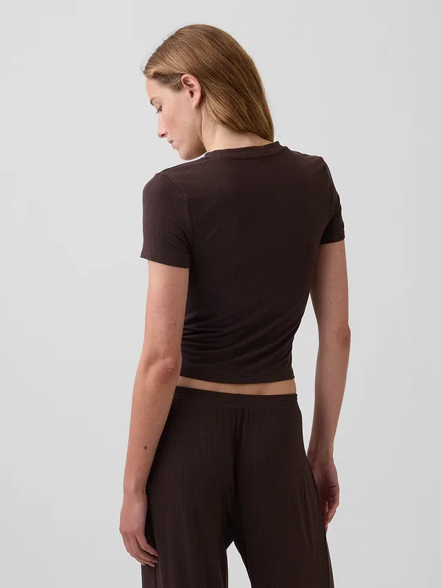 Camiseta de pijama de modal acanalado ultrasuave