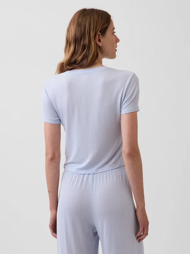 Camiseta de pijama de modal acanalado ultrasuave