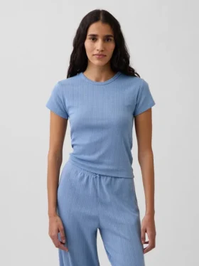Camiseta de pijama de punto calado