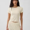 Camiseta de pijama de punto calado