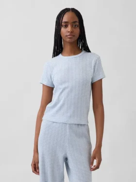 Camiseta de pijama de punto calado