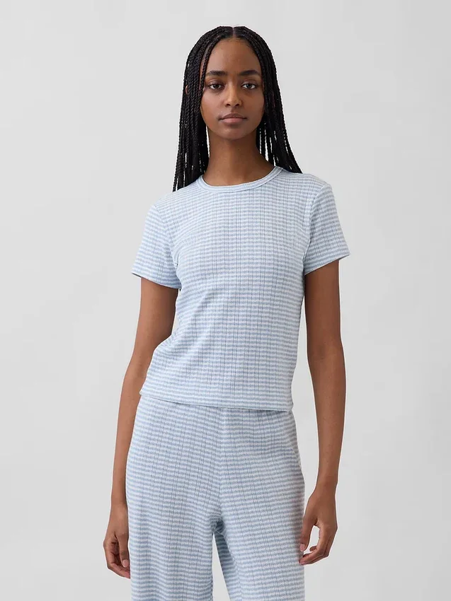 Camiseta de pijama de punto calado
