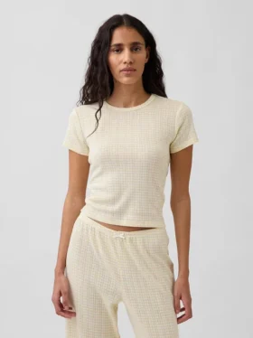Camiseta de pijama de punto calado