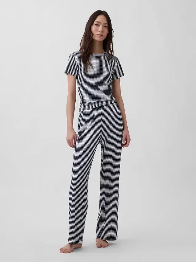 Camiseta de pijama de punto calado