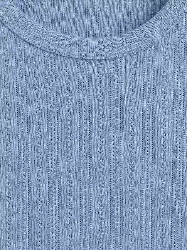 Camiseta de pijama de punto calado