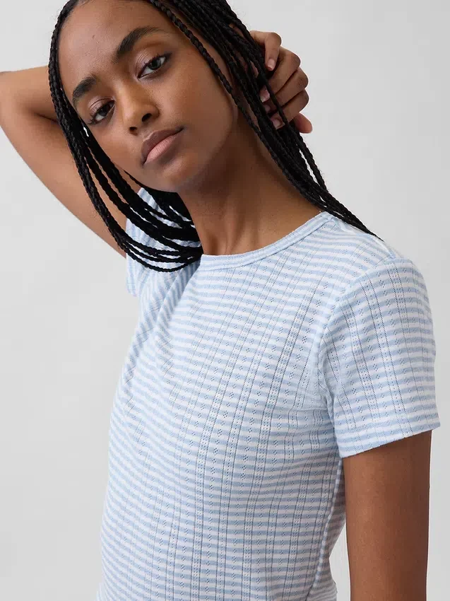 Camiseta de pijama de punto calado