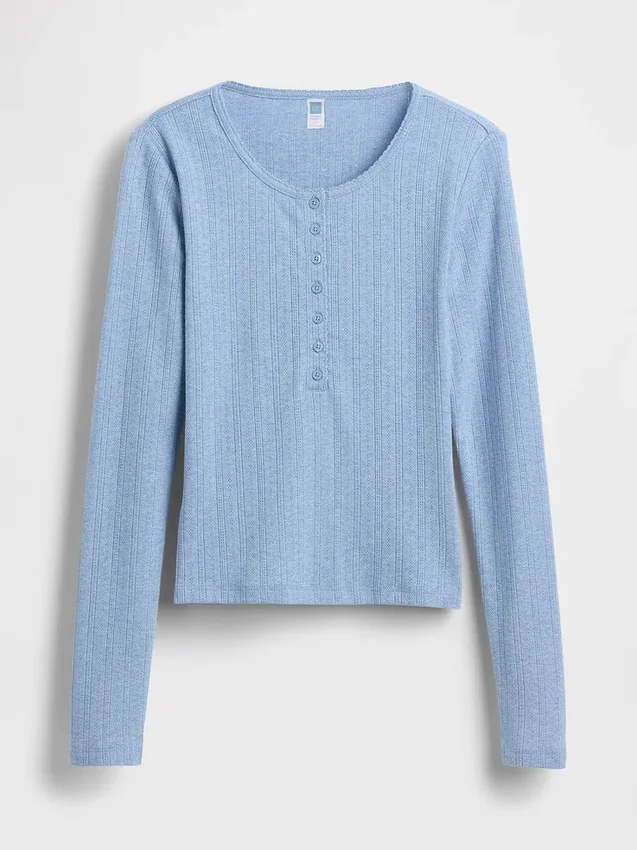 Camiseta de pijama Henley de punto calado de GAP × Summer Fridays