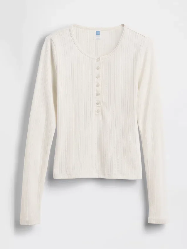 Camiseta de pijama Henley de punto calado de GAP × Summer Fridays