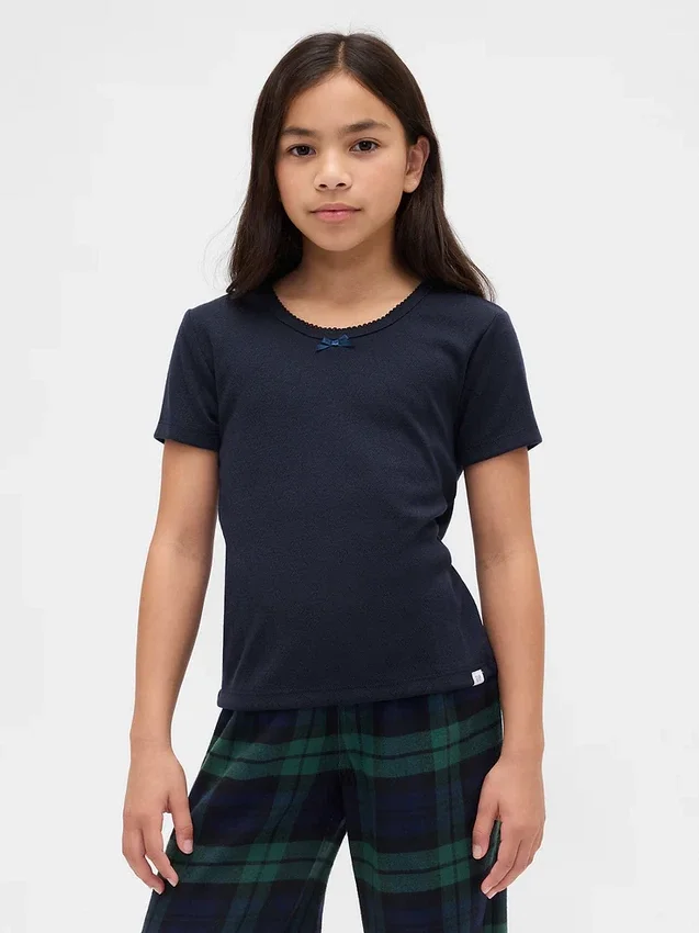Camiseta de pijama infantil de punto calado reciclado