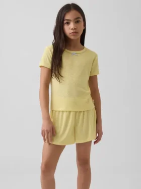 Camiseta de pijama infantil de punto calado reciclado