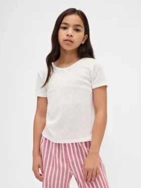 Camiseta de pijama infantil de punto calado reciclado