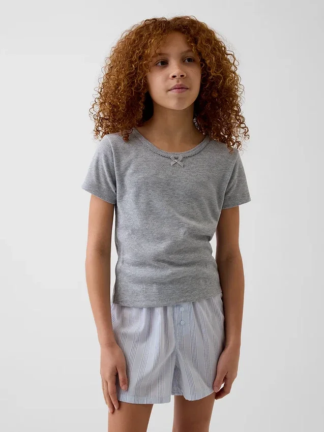 Camiseta de pijama infantil de punto calado reciclado