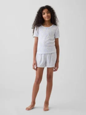 Camiseta de pijama infantil de punto calado reciclado