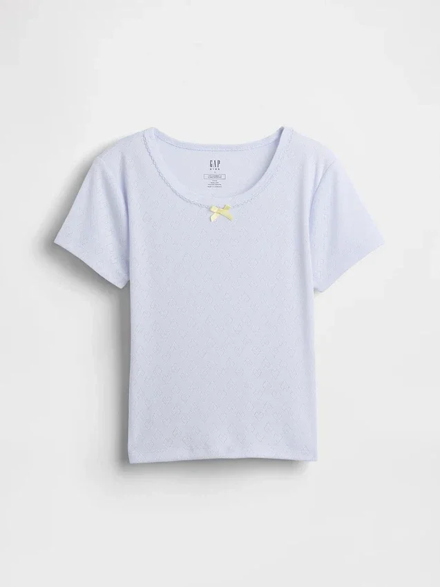 Camiseta de pijama infantil de punto calado reciclado