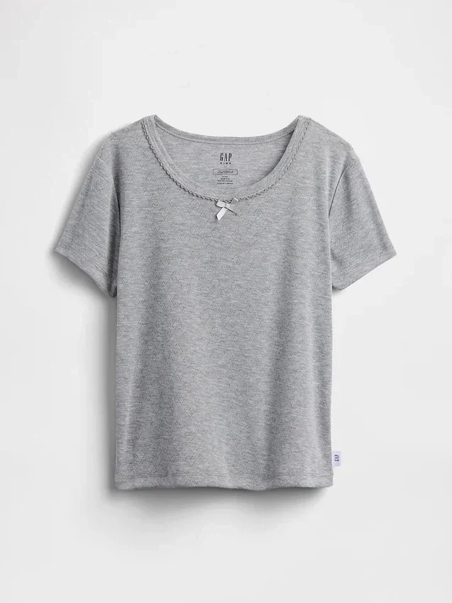 Camiseta de pijama infantil de punto calado reciclado