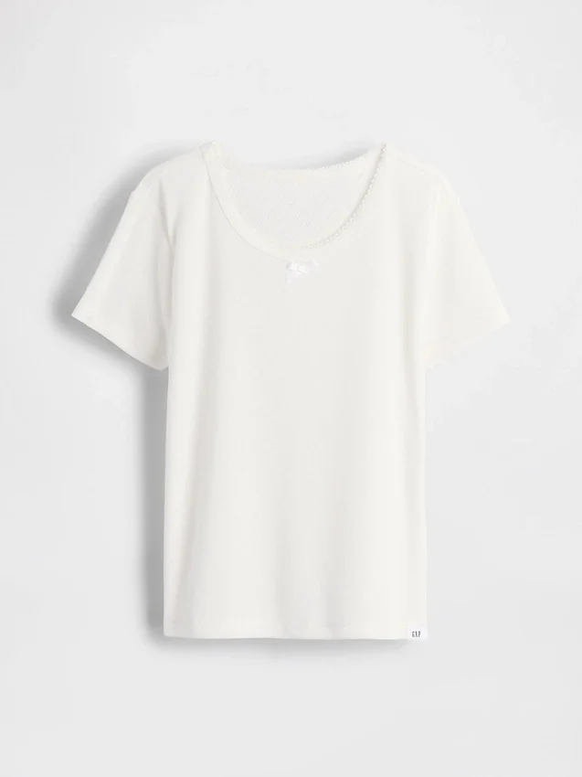 Camiseta de pijama infantil de punto calado reciclado