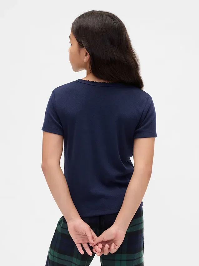 Camiseta de pijama infantil de punto calado reciclado