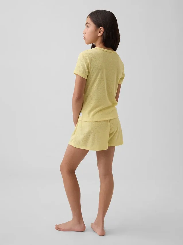 Camiseta de pijama infantil de punto calado reciclado