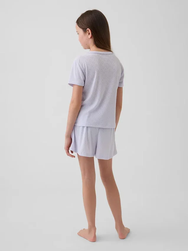 Camiseta de pijama infantil de punto calado reciclado
