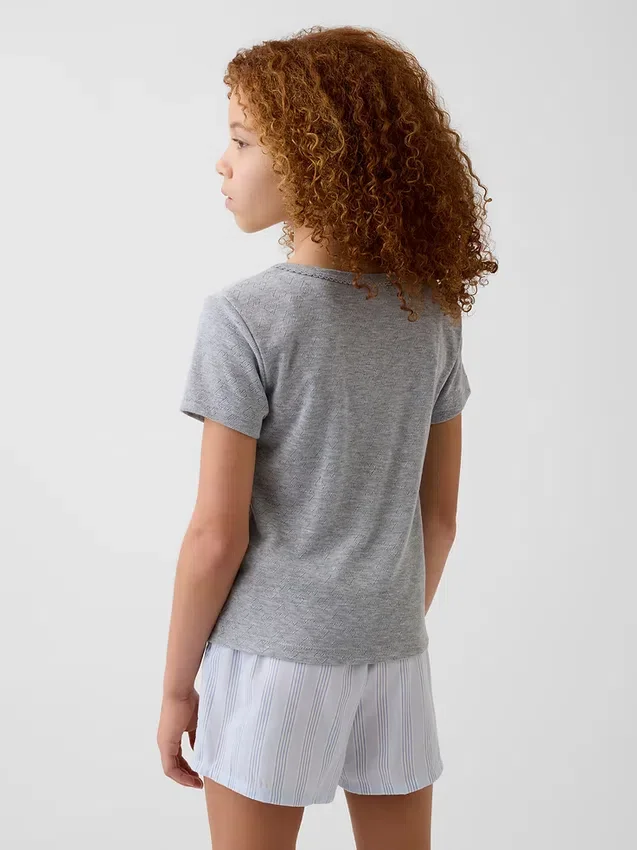 Camiseta de pijama infantil de punto calado reciclado