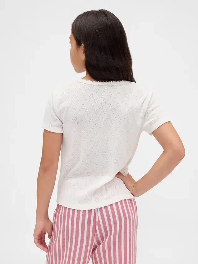 Camiseta de pijama infantil de punto calado reciclado