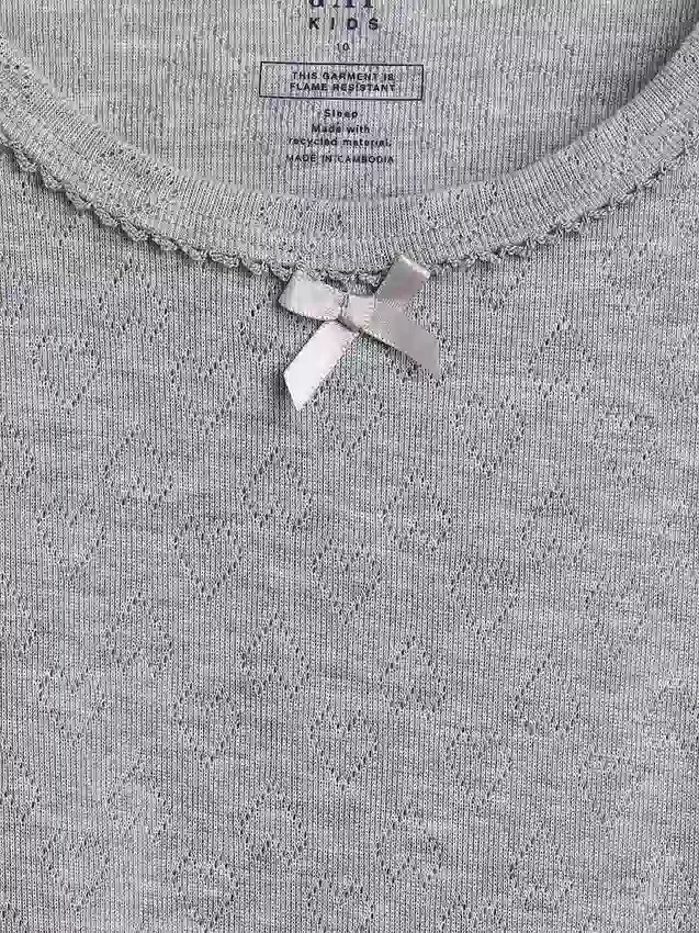 Camiseta de pijama infantil de punto calado reciclado