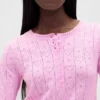 Camiseta de pijama ligera de CashSoft con diseño de corazones en punto calado