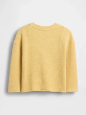 Camiseta de punto acanalado grueso con bolsillo para bebés y niños pequeños
