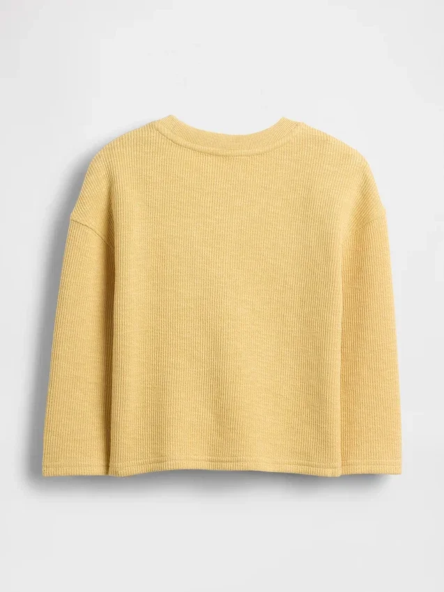 Camiseta de punto acanalado grueso con bolsillo para bebés y niños pequeños