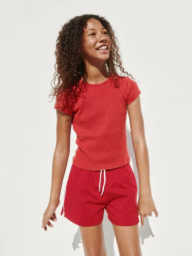 Camiseta de punto acanalado para niños