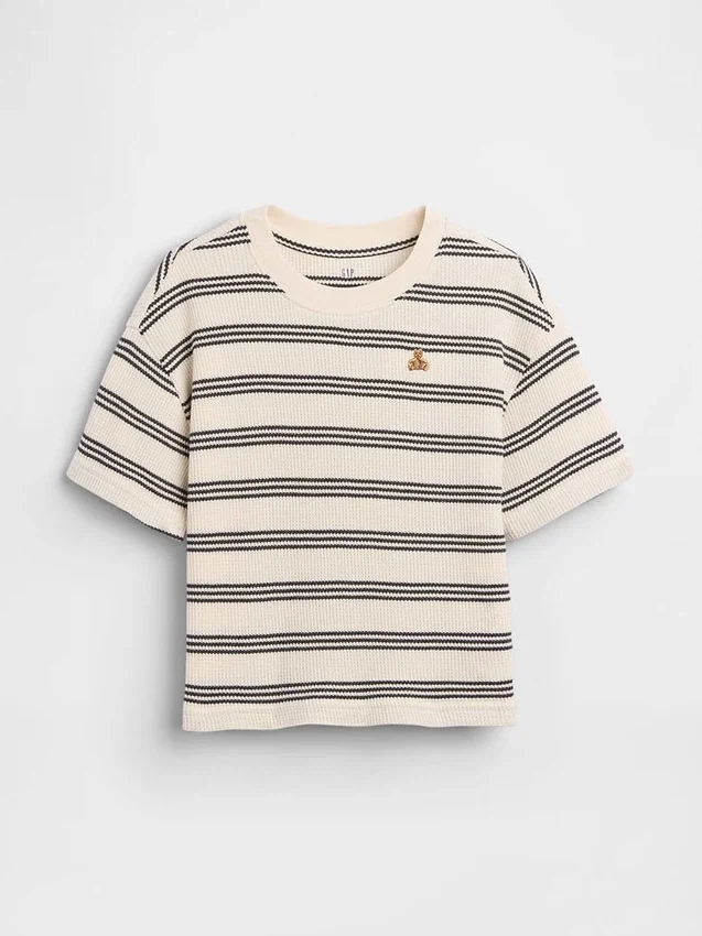 Camiseta de punto de panal para bebés y niños pequeños