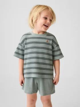 Camiseta de punto de panal para bebés y niños pequeños