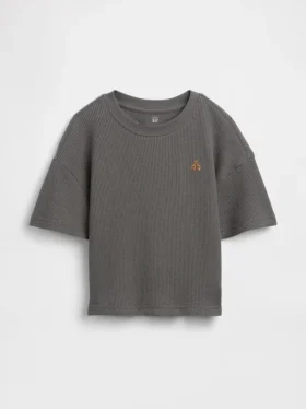Camiseta de punto de panal para bebés y niños pequeños