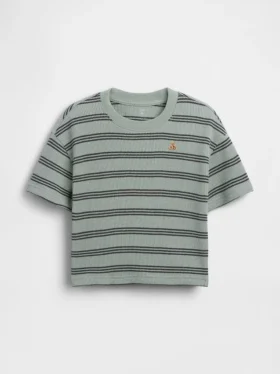 Camiseta de punto de panal para bebés y niños pequeños