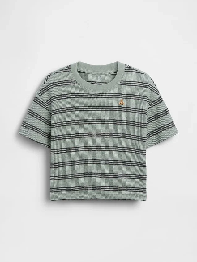 Camiseta de punto de panal para bebés y niños pequeños