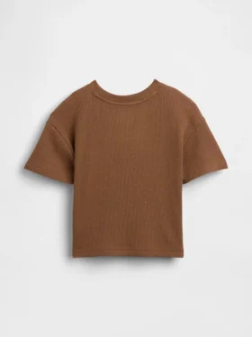 Camiseta de punto de panal para bebés y niños pequeños