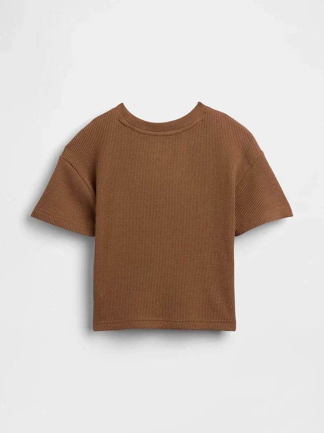 Camiseta de punto de panal para bebés y niños pequeños