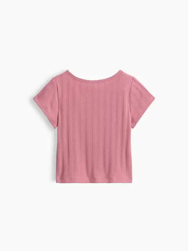 Camiseta de punto pointelle con canalé para bebés y niños pequeños