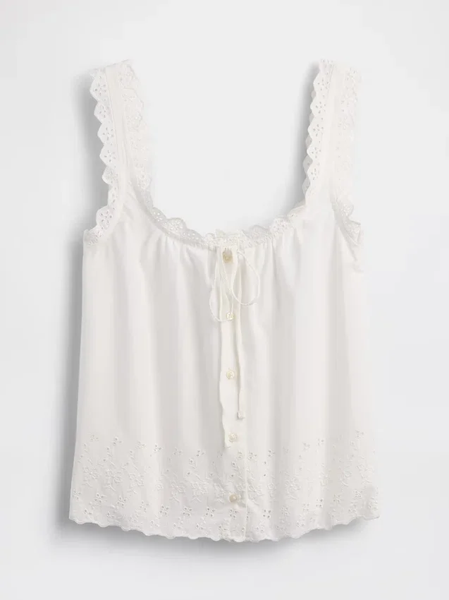 Camiseta de tirantes de pijama bordada