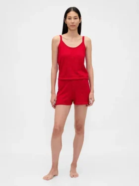 Camiseta de tirantes de pijama ligera de punto «CashSoft» con diseño de corazones en punto «pointelle»