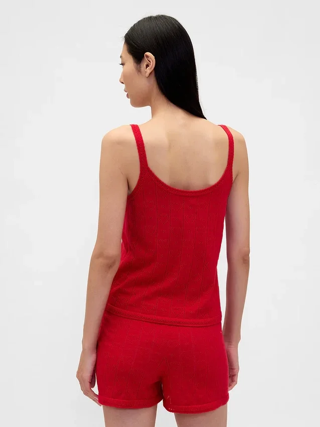 Camiseta de tirantes de pijama ligera de punto «CashSoft» con diseño de corazones en punto «pointelle»